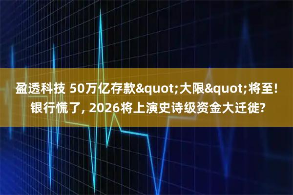 盈透科技 50万亿存款"大限"将至! 银行慌了, 2026将上演史诗级资金大迁徙?